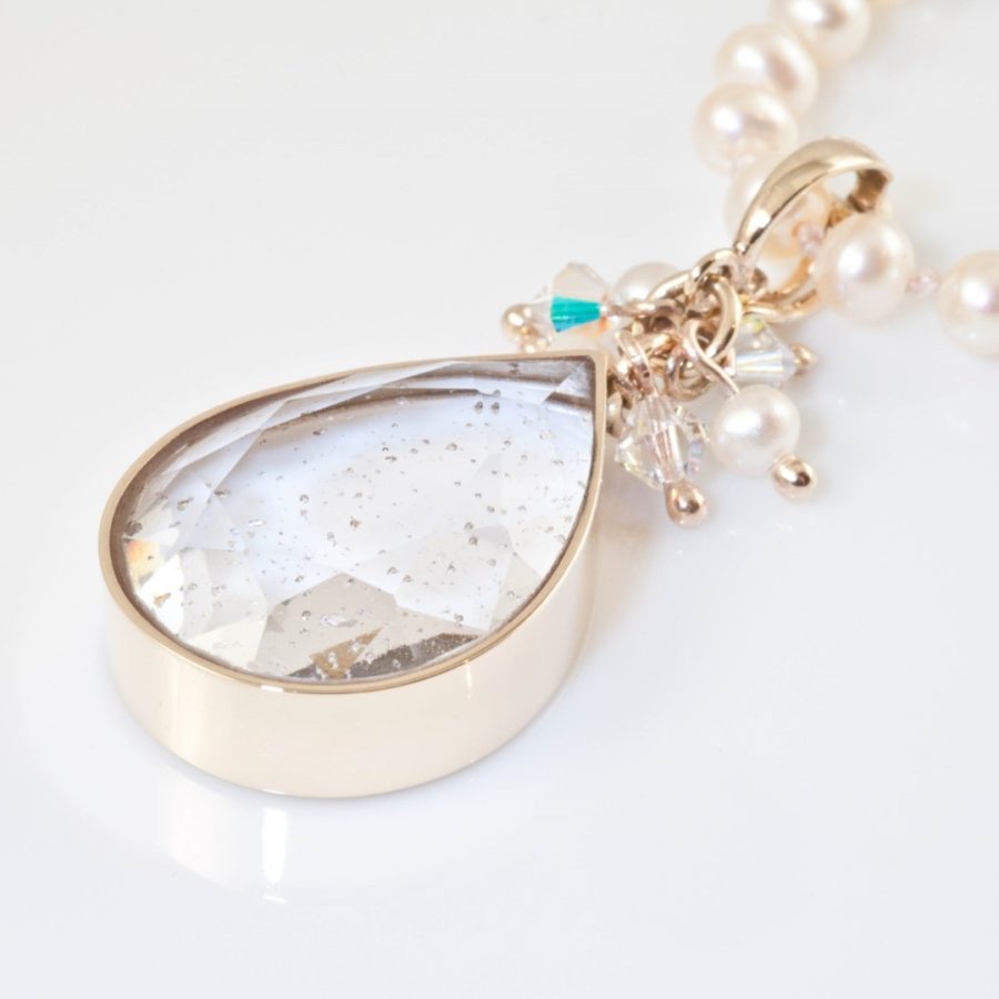 Teardrop Faceted Crystal Copper Crystal Pendant Necklace with Swarovski crystals main image 1