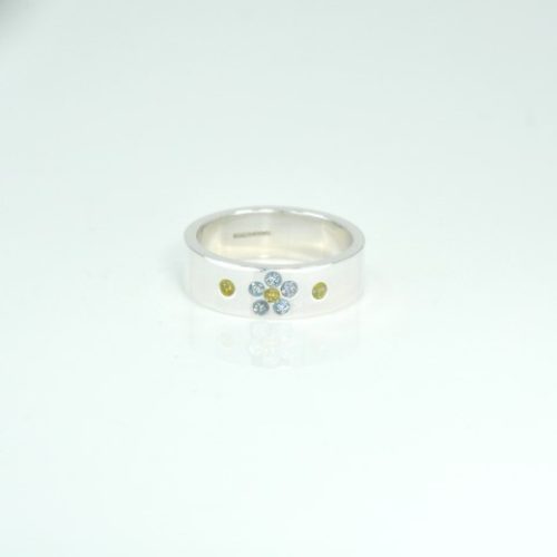 Silver-forgetmenot-band-ring