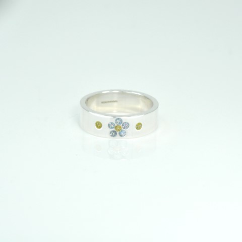 Silver-forgetmenot-band-ring